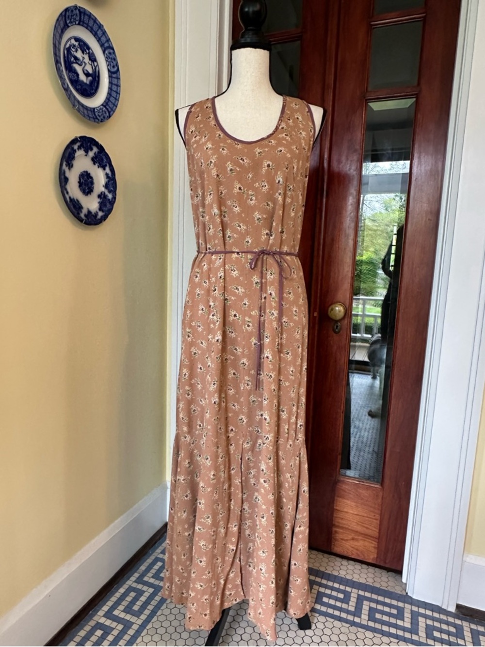 ZOE | VTG 90s Floral Sleeveless Maxi Dress - Earthy Cottagecore, Size S